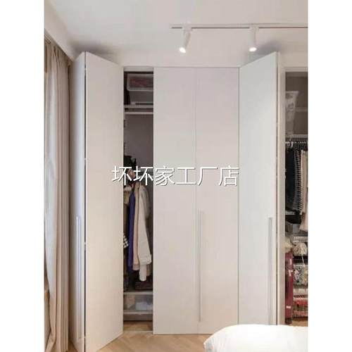 香港包邮包安装定制衣柜门衣帽间储藏室隐形门现代简约衣柜折叠门