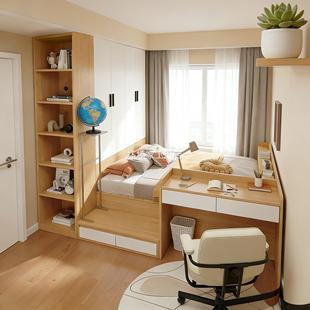 榻榻米床定制衣柜一体带书桌小户型省空间床半高床 包安装 香港 包邮