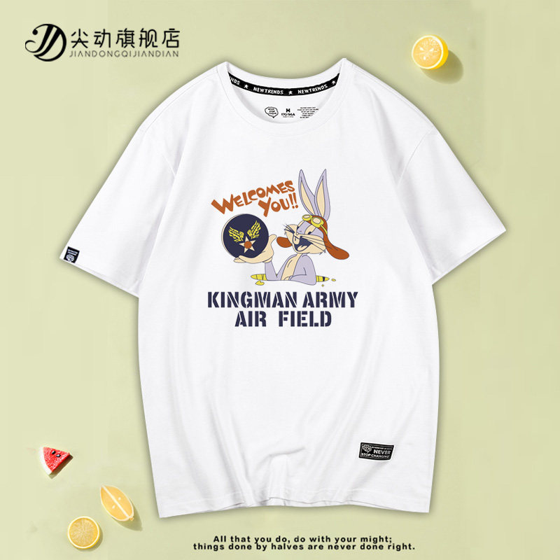 vintage卡通T恤女2026年新款潮牌设计感小众美式复古宽松纯棉短袖