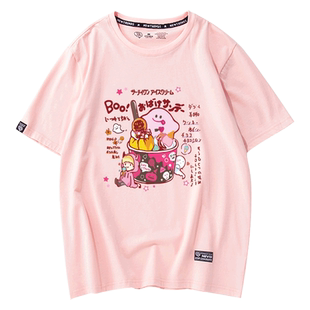 不一样闺蜜装T恤女 2025新款日系冰激凌印花chic港味纯棉上衣短袖