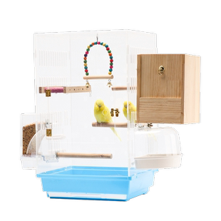 虎皮鹦鹉鸟笼牡丹玄凤新款透明亚克力豪华防溅观赏保暖繁殖鸟笼子