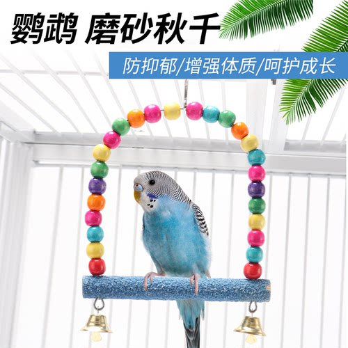 鹉林彩色磨砂秋千云梯爬梯磨爪