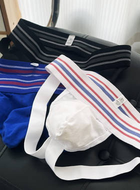 3条装提臀简约双丁裤男士三角内裤青年丁字裤棉质性感低腰运动T裤