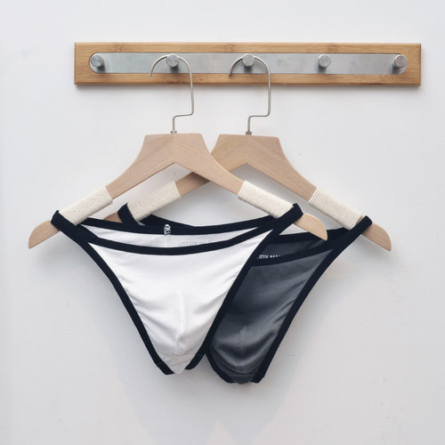 2条装素雅日系冰爽PP丁字裤男内裤性感莫代尔螺纹舒适柔软纯色T裤