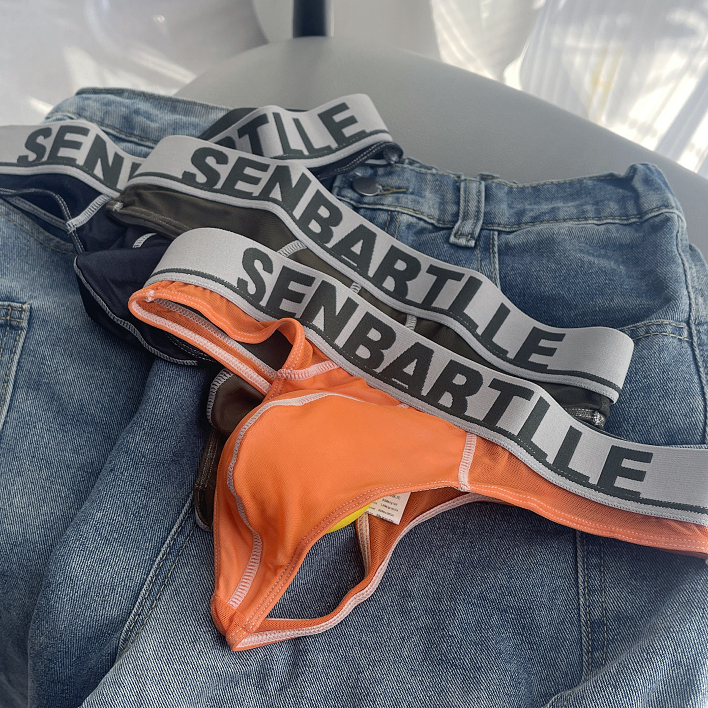 3条装【纯欲风】网纱青年男生丁字裤性感t裤三角内裤丁丁男士情侣