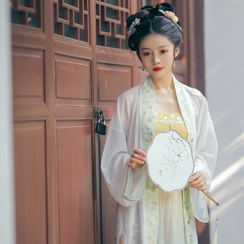 南巷瑾夏【贝阙宫】日常改良宋制汉服三件套女飞机袖对襟齐腰原创