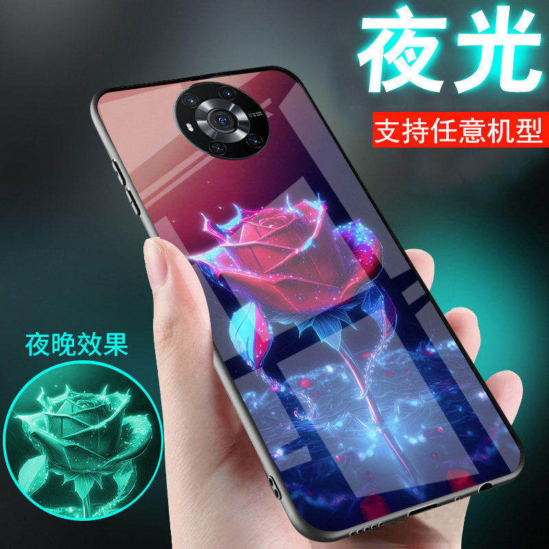 适用华为荣耀magic8手机壳magic7新品6夜光4至臻版5烟熏4网红紫色玫瑰花2外套3网红高级档端magic8pro女士款