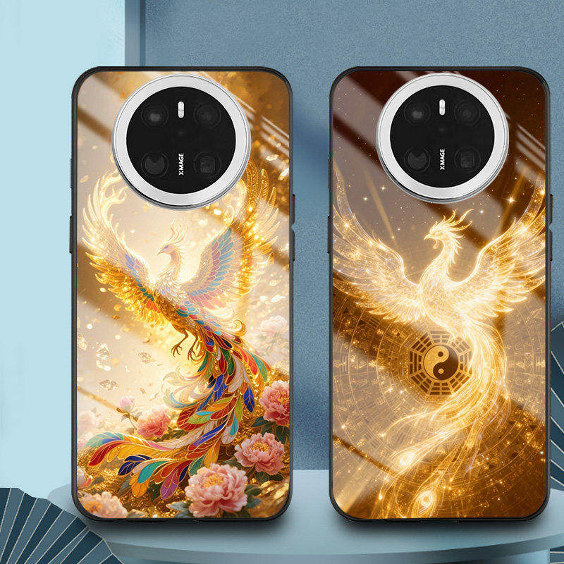 适用华为mate60手机壳mate50凤凰30好运祥瑞20潮40网红色10外套mate50E夜光玻璃mate60pro男士女生中国古风