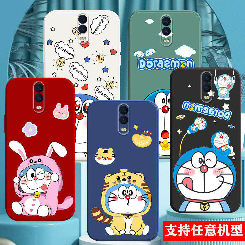适用oppor17手机壳r15梦境版卡通叮当机器猫可爱小老虎r9哆啦A梦r11s网红r15x硅胶r11plus新款r17pro情侣男女