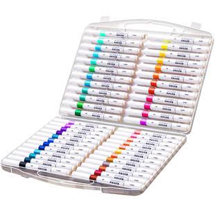 米娅丙烯马克笔小学生专用双头软头不透色可叠色彩色笔美术专用儿童颜色笔炳稀笔芯防水手绘diy幼儿园画画笔