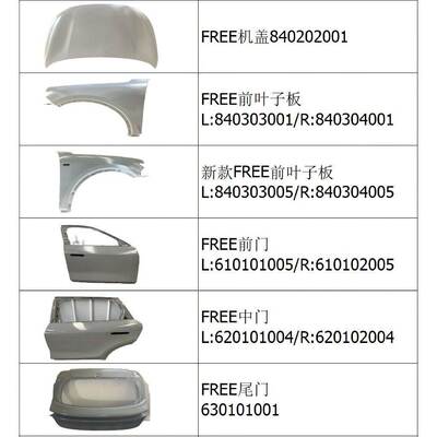 适用于岚图free车盖叶子板前中后门等汽车配件