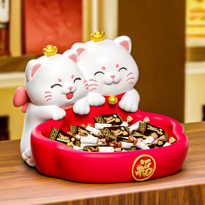 招财猫糖果盘水果干果盘