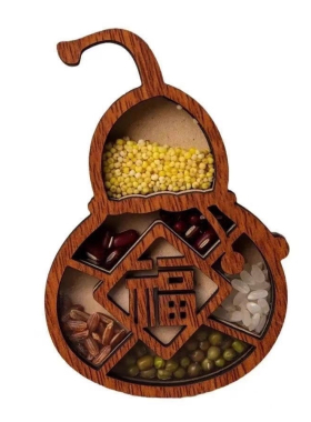 冰箱贴磁贴五谷丰登乔迁装饰创意木质工艺品旅游纪念新年福设计