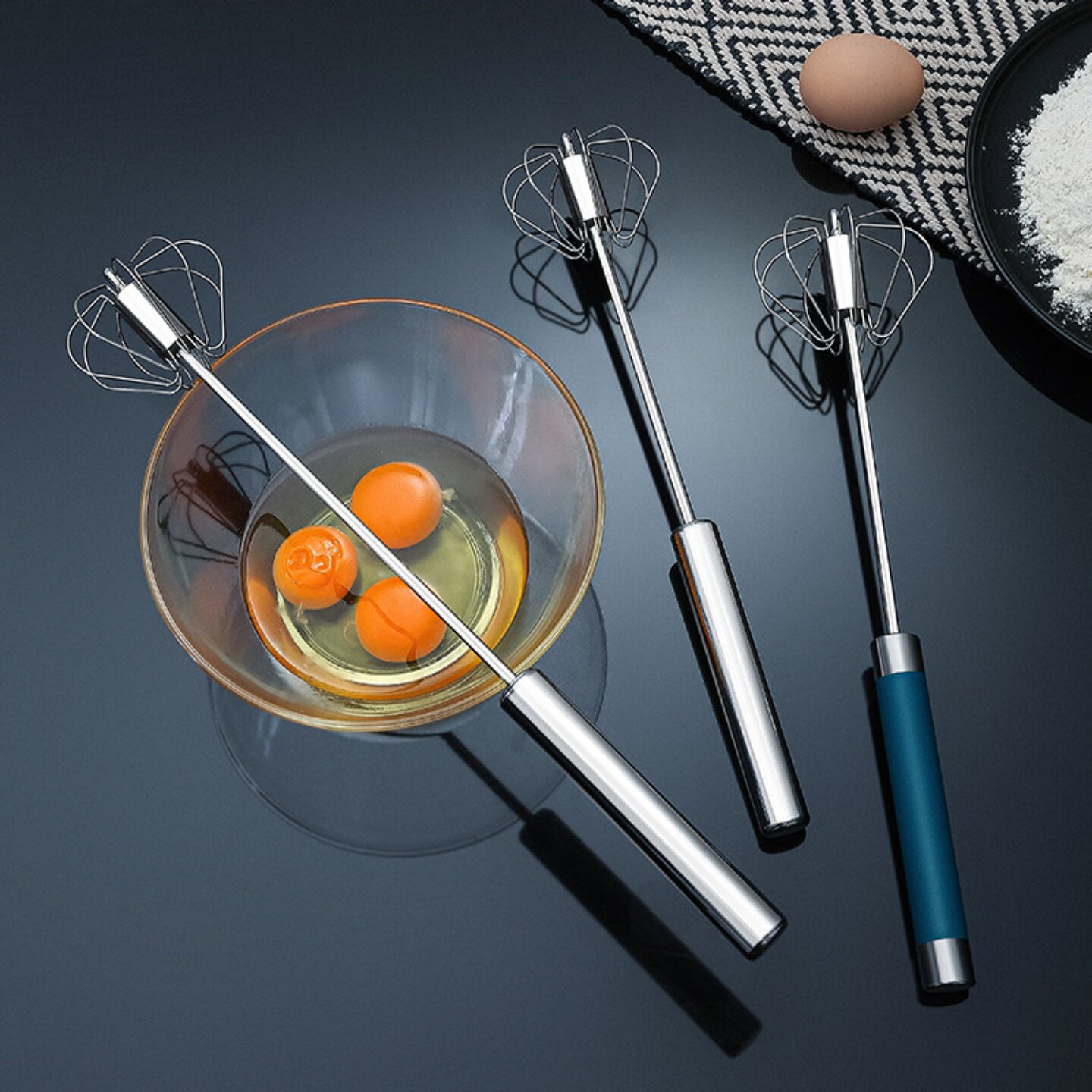 不锈钢小型手动打蛋器半自动奶油打发搅拌棒烘焙工具实用便捷
