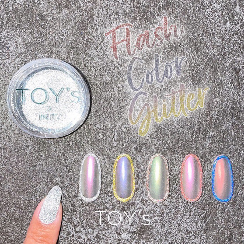 极光镭射粉指甲日本饰品