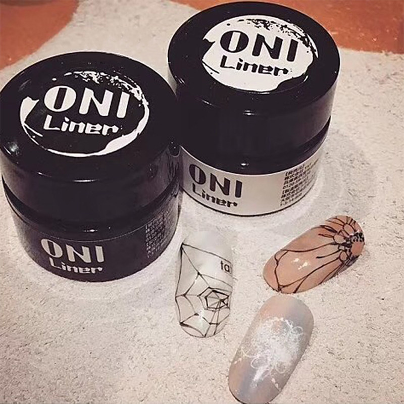 日本ONI Liner鬼胶黑白金银拉线胶tati推荐美甲店专用彩绘勾边胶