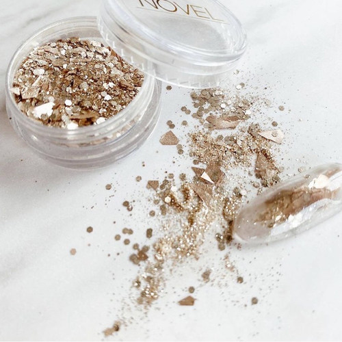 香槟金色闪粉沫混合装美甲饰品