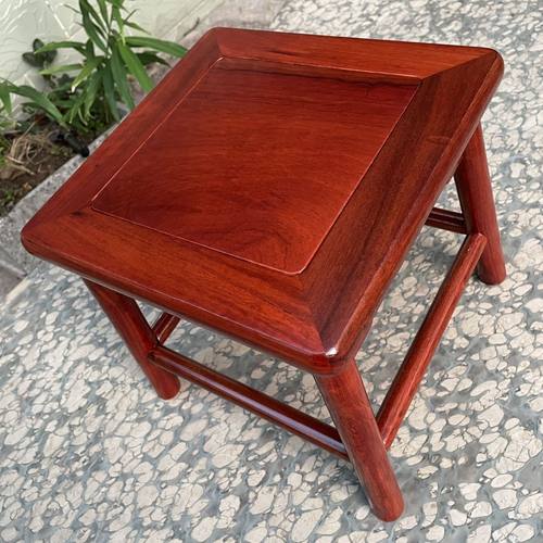 【2796人收藏】缅甸花梨木四方凳 红木方凳 客厅家用换鞋凳洗脚凳
