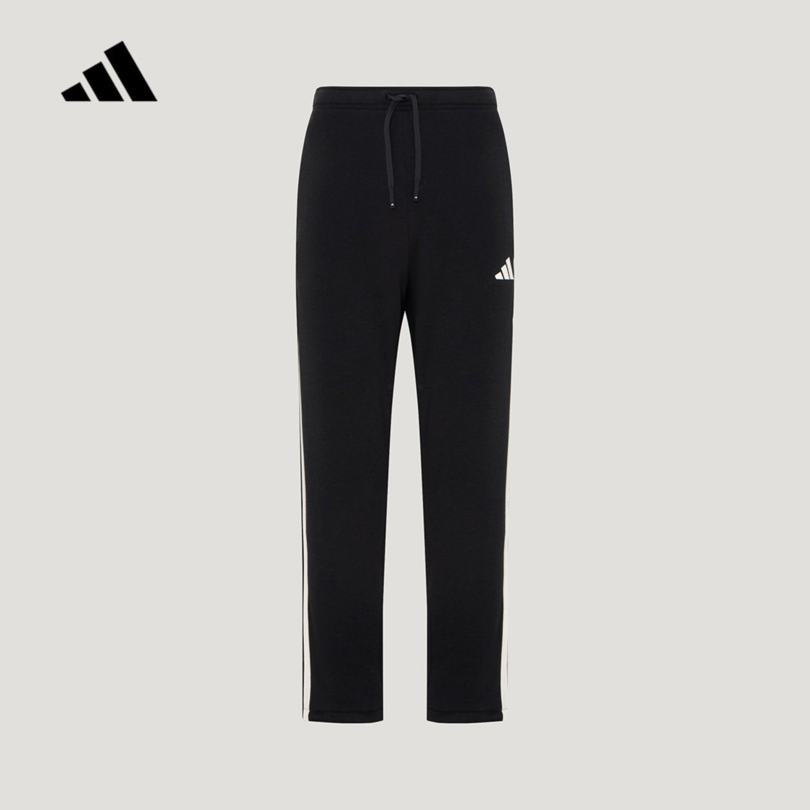 adidas阿迪达斯运动裤男装三条纹休闲宽松针织透气直筒长裤KX0505