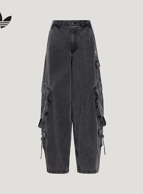 阿迪达斯三叶草女裤2026春工装裤宽松休闲运动长裤KU9536 KU9535