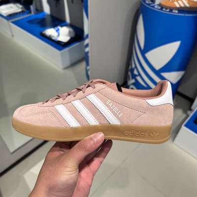 阿迪达斯三叶草女德训鞋2025秋季GAZELLE INDOOR低帮休闲鞋JS1397