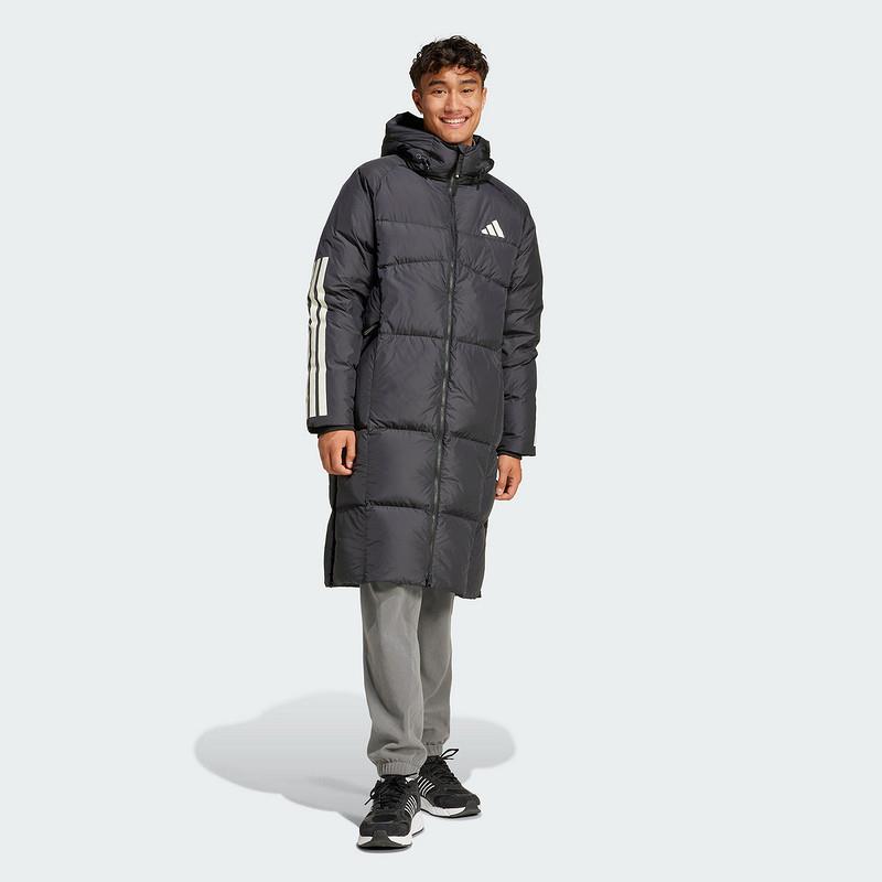 adidas阿迪达斯保暖长款冬装2024冬男连帽鸭绒羽绒服夹克 JG3840图片