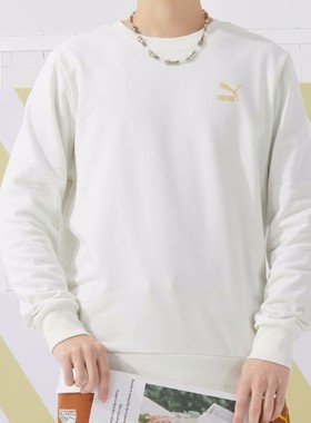 PUMA/彪马卫衣男女同款2024新款圆领休闲跑步运动服套头衫 625825
