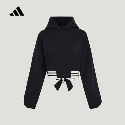 adidas阿迪达斯卫衣女装2026春季三条纹双层连帽宽松套头衫KX4642