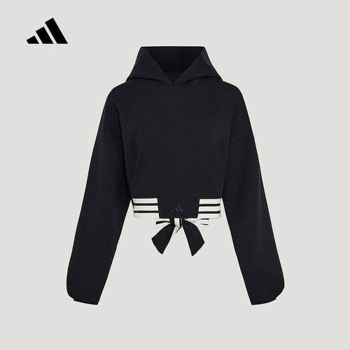 adidas阿迪达斯卫衣女装2026春季三条纹双层连帽宽松套头衫KX4642