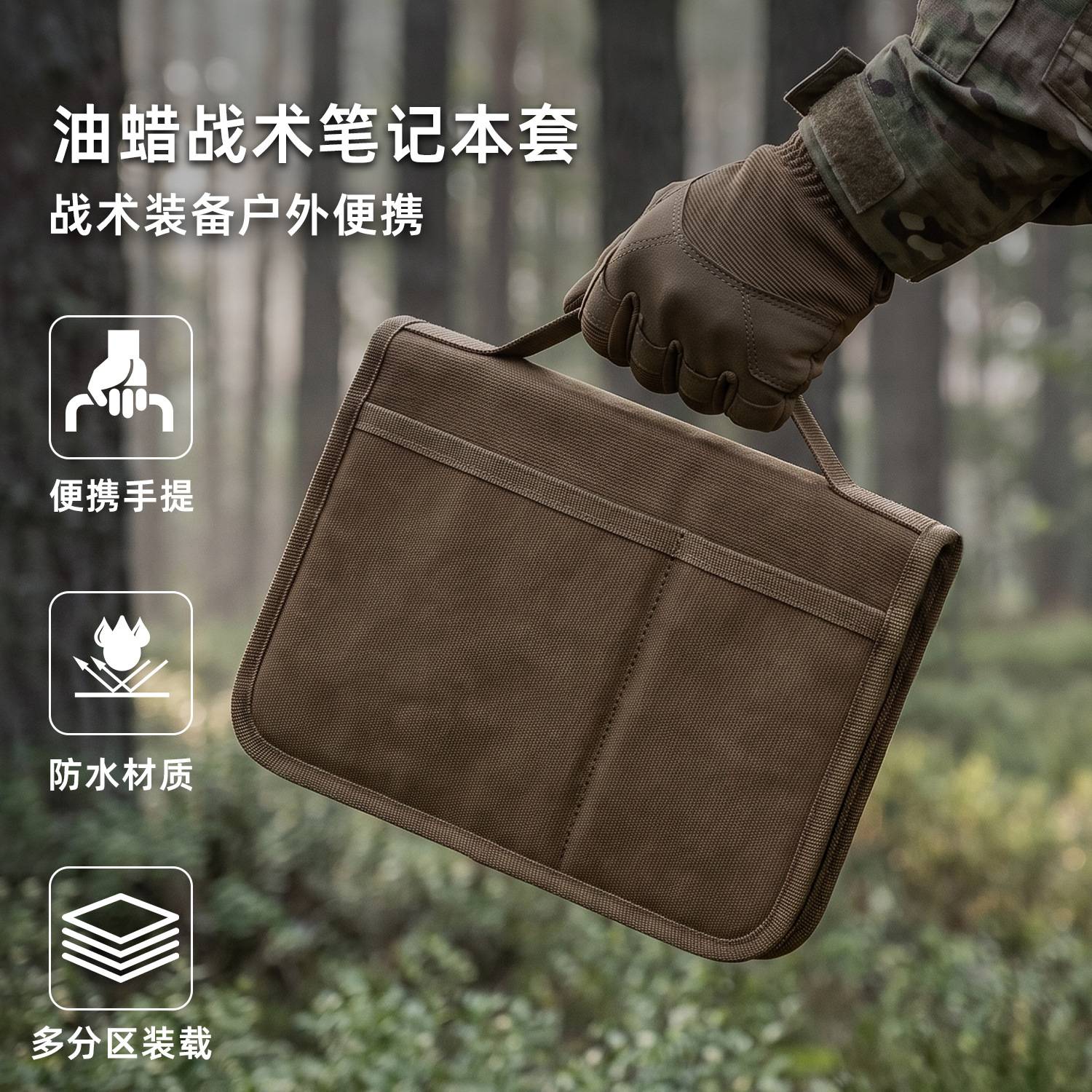 战术笔记本套油蜡帆布户外军迷