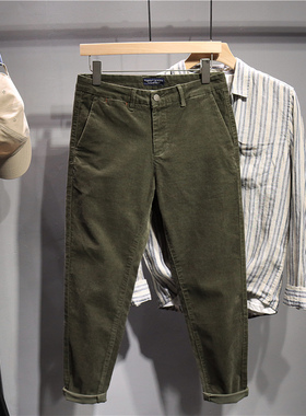 毒类 灯芯绒休闲裤秋季男阿美咔叽美式复古条绒舒适经典百搭男裤