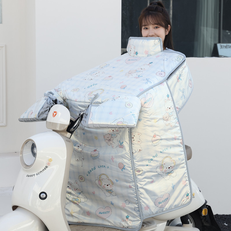 电动车挡风被冬季加绒加厚防寒