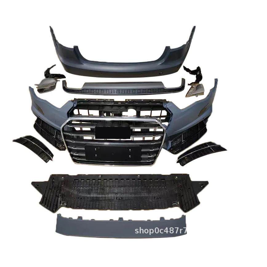 适用于奥迪A6L包围13-15款A6L改装16-18A6大包围后保险杠后唇尾喉