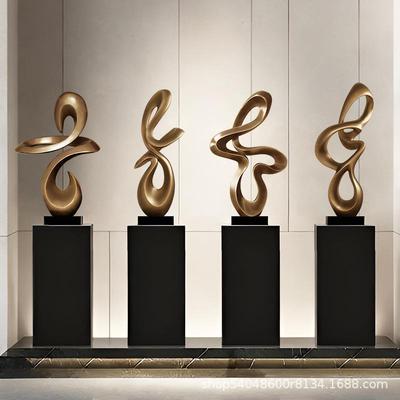 现代抽象玄关摆件落地酒店大堂电视柜艺术雕塑客厅高档大型装饰品