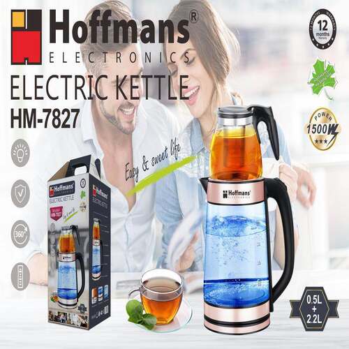 Hoffmans 7827 2.2L/1L Electric Kettle 12pcs/ctn 0.193cbm