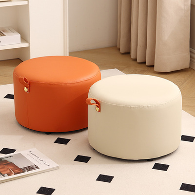矮凳子家用圆凳皮墩猫爪皮小凳子