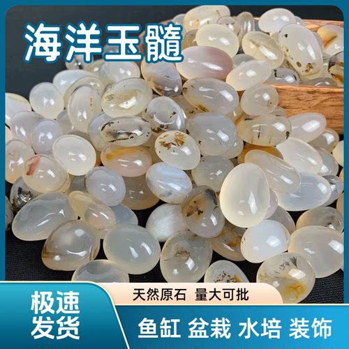 天然海洋玉髓碎石水晶小鱼缸