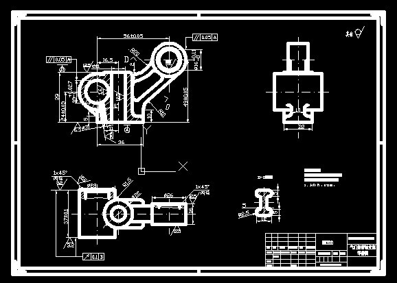 【GY001】气门摇臂轴支座加工工艺及夹具设计/CAD图纸说明书资料