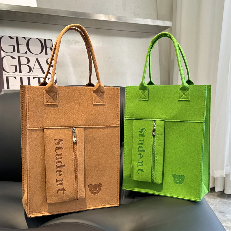 简约毛毡包大容量单肩包手提袋