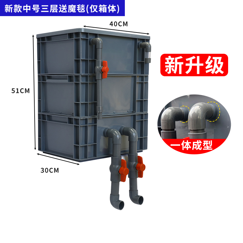 周转箱过滤箱鱼缸过滤器滴流盒上置过滤盒外置DIY鱼池水循环系i.