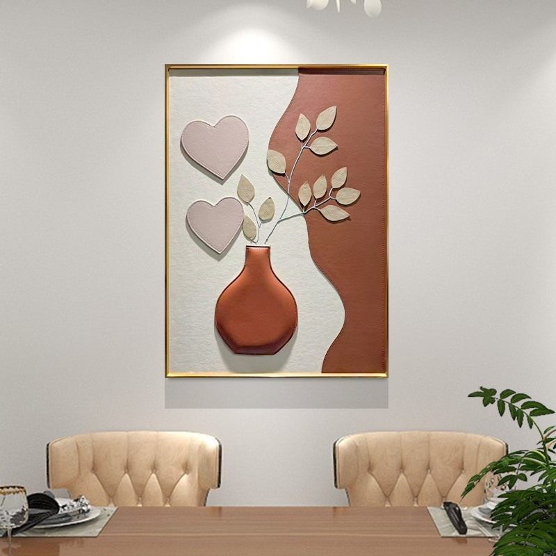 轻奢高级感餐厅背景墙装饰画温馨大气饭厅3D立体挂画创意过道壁画