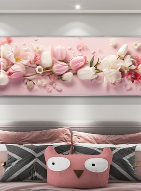 轻奢奶油风主次卧室背景墙装饰画温馨创意新款床头挂画高级感壁画