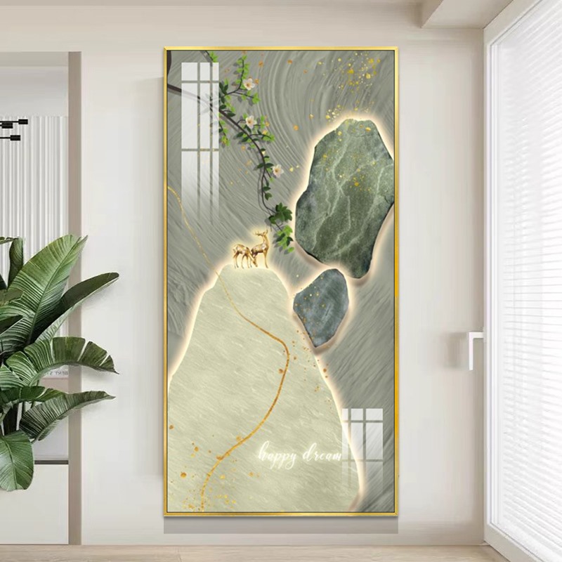 抽象奶油风玄关背景墙高档装饰画轻奢大气走廊挂画楼梯间创意壁画图片