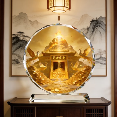 精工见者发财工艺摆件开业乔迁贺礼送礼大气轻奢桌面观赏物装饰品
