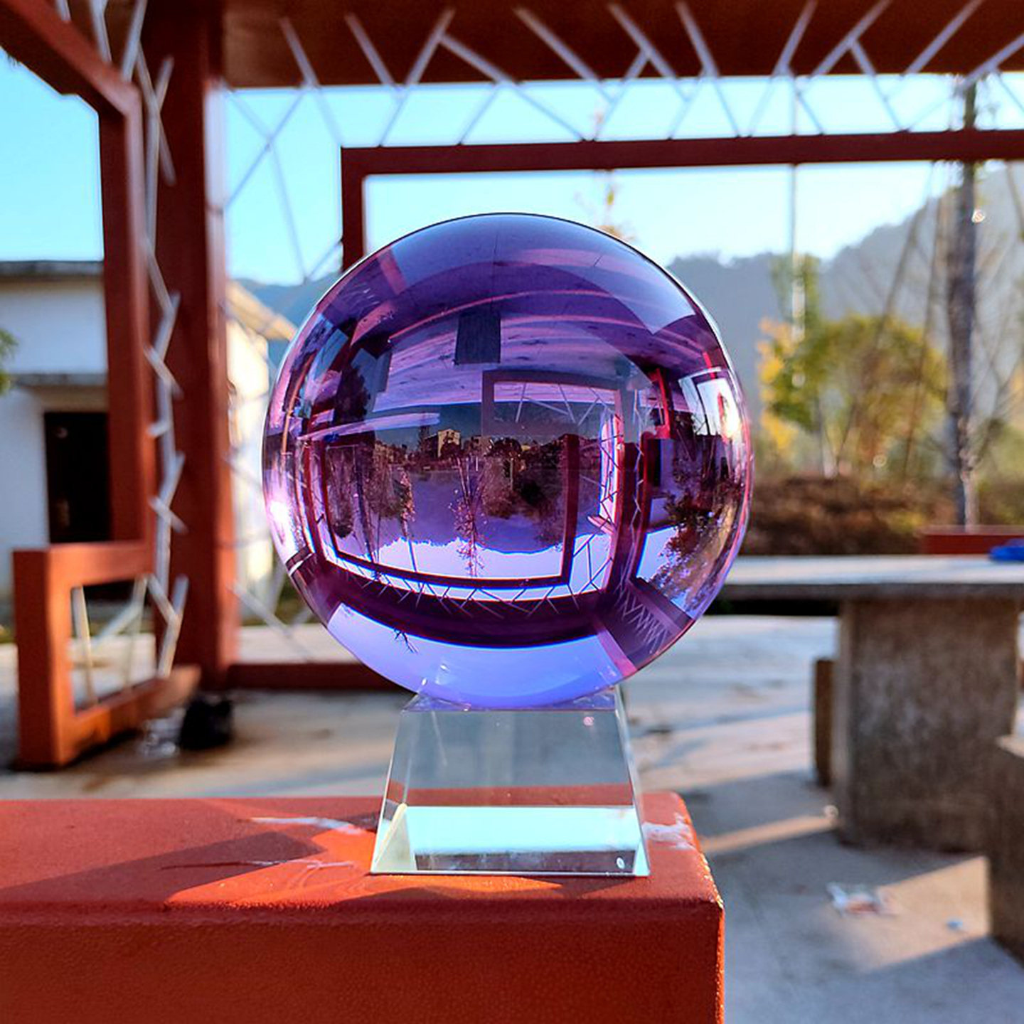 透明紫水晶球摆件隔断玄关客厅书房办公桌风水球家居装饰家居送礼,家居饰品,装饰摆件,淘宝优惠券,粉丝福利购,淘宝优惠卷