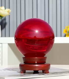 鸿运水晶球特大超大号白透明摆件紫黄色玻璃办公桌酒店前台办公室