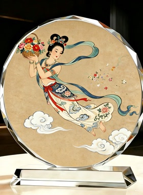 国风敦煌飞天仙女雕塑摆件电视柜仙姿雅致茶室轻奢古风软装工艺品
