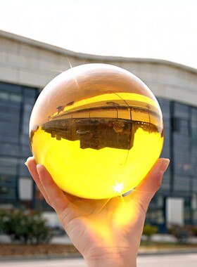 金黄色水晶球透明水晶玻璃风水球玄关客厅家居玄关隔断办公室摆件