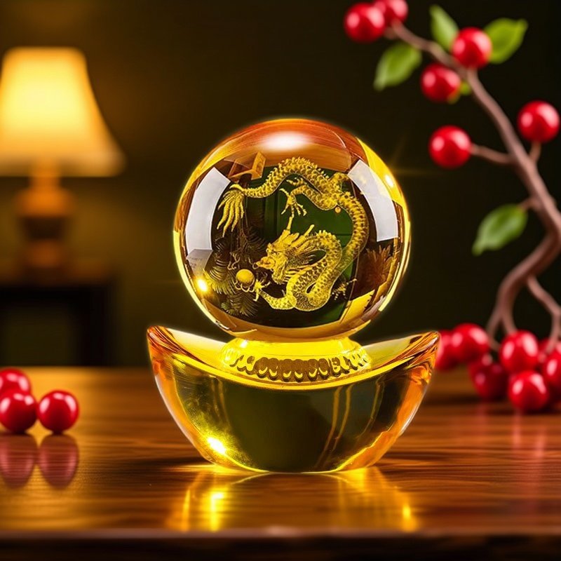 简约现代家居摆设客厅创意金元宝水晶球开业礼品龙戏珠装饰品摆件,家居饰品,摆件礼盒/套组,淘宝优惠券,粉丝福利购,淘宝优惠卷