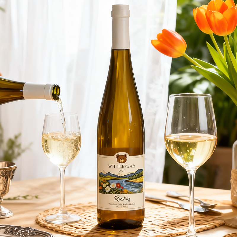 德国原瓶进口奈甜维尼小熊雷司令白葡萄酒半甜型750ml小甜水